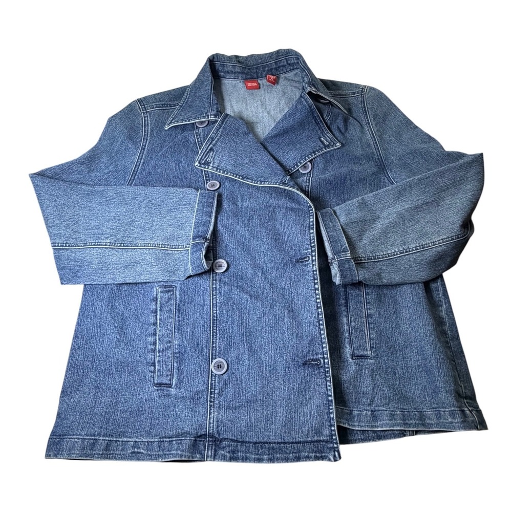 RETRO Valerie Stevens Stretch Denim Peacoat Jkt XL CUTE VIBES Y2K